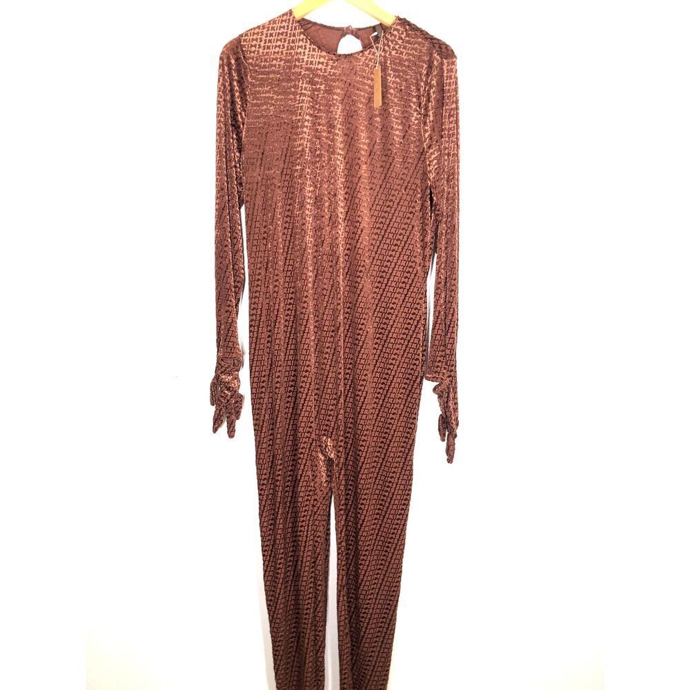 SKIMS Velvet All In One Catsuit Bodysuit Full Length Stirrup Chestnut NWT 4X